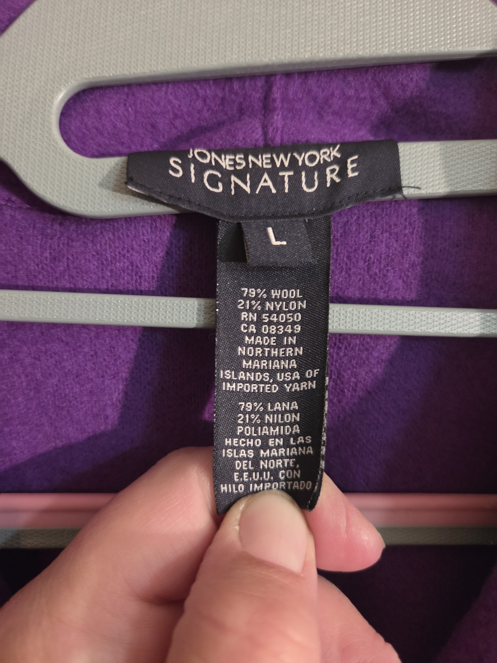 Jones New York Women's Purple Wool Blend Coat